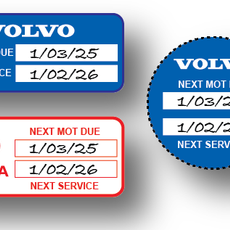Service Due - Reminder Stickers