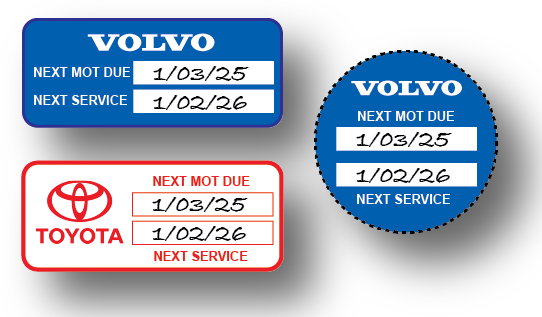 Service Due - Reminder Stickers