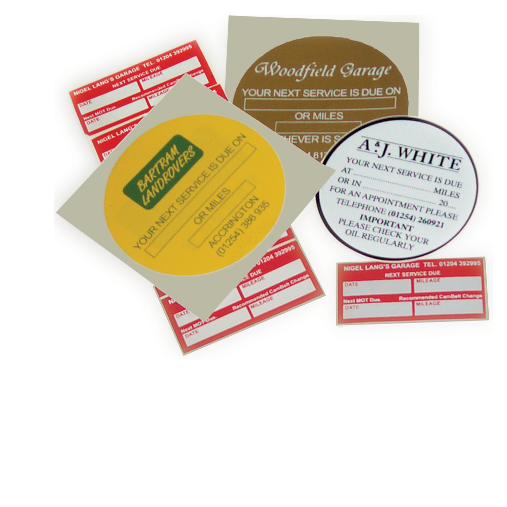 Service Due - Reminder Stickers
